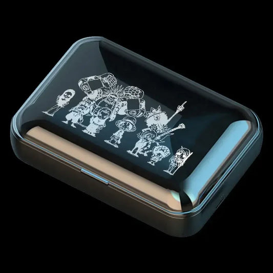 Bezprzewodowe słuchawki One Piece – załoga w czarno-białym stylu mangi