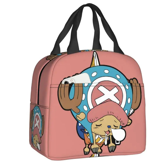 Torba termoizolacyjna One Piece – Tony Tony Chopper w minimalistycznym różowym stylu
