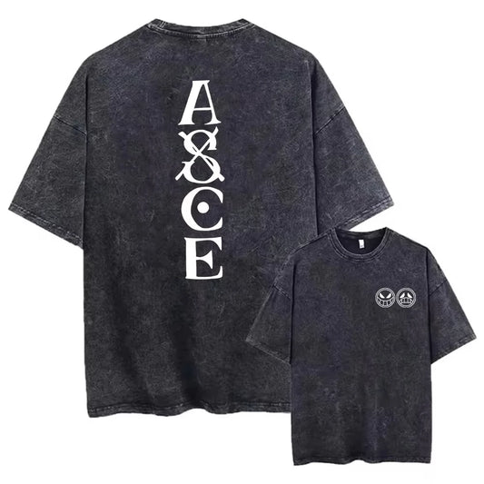Koszulka T-shirt Vintage One Piece Ace – gotycki projekt typograficzny (antracytowa)