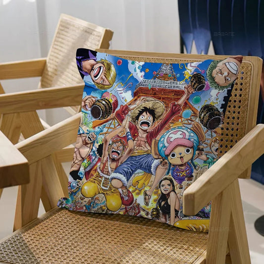 Poszewka na poduszkę One Piece - Grupa Mugiwara w stylu mangi