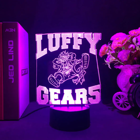 Lampka nocna LED One Piece – przemiana Luffy’ego Gear 5 (fioletowa)