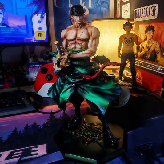 Figurka premium One Piece – Roronoa Zoro w stylu Wano (efekty LED i aura)