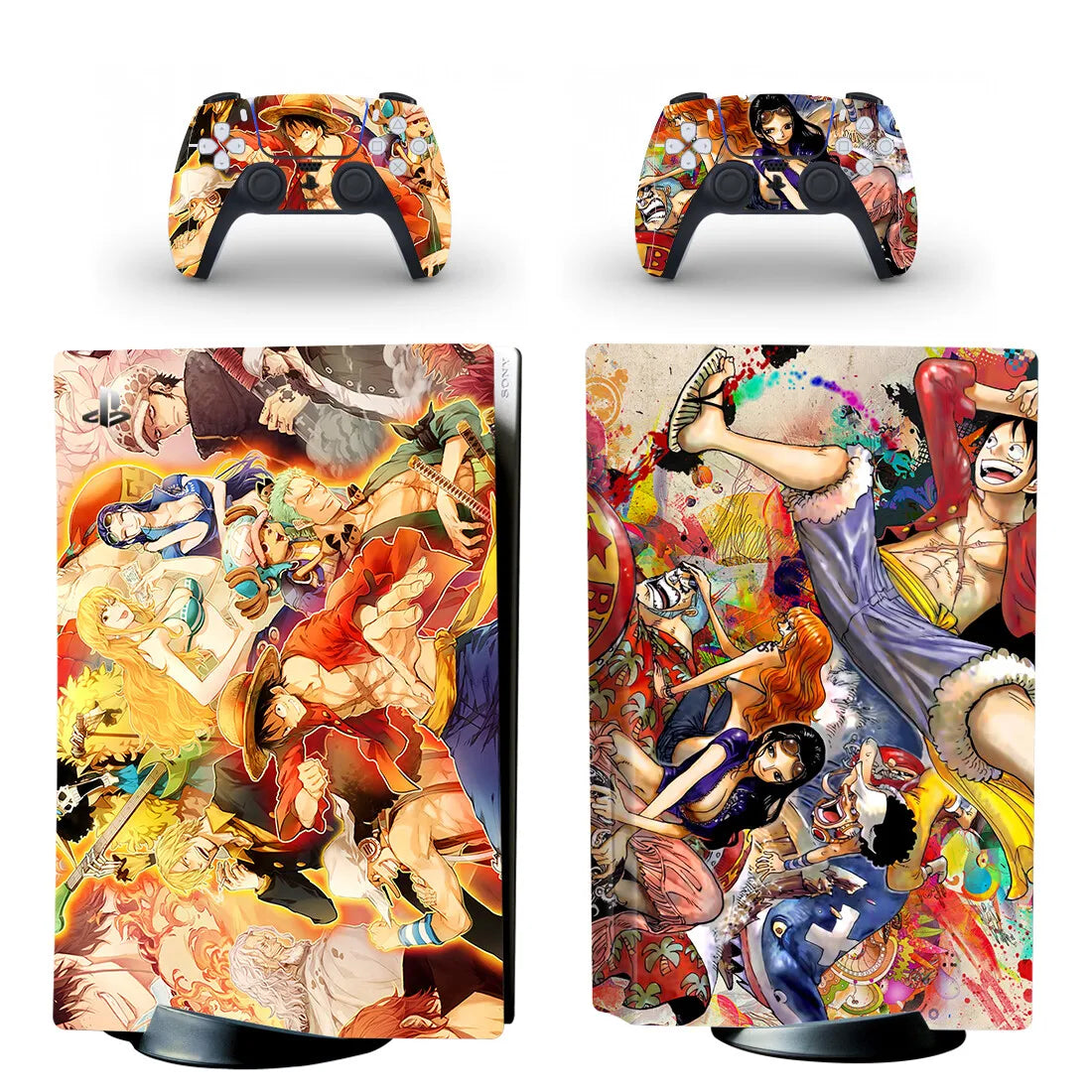 Naklejki na PS5 One Piece – Załoga Słomkowego Kapelusza w kolorze