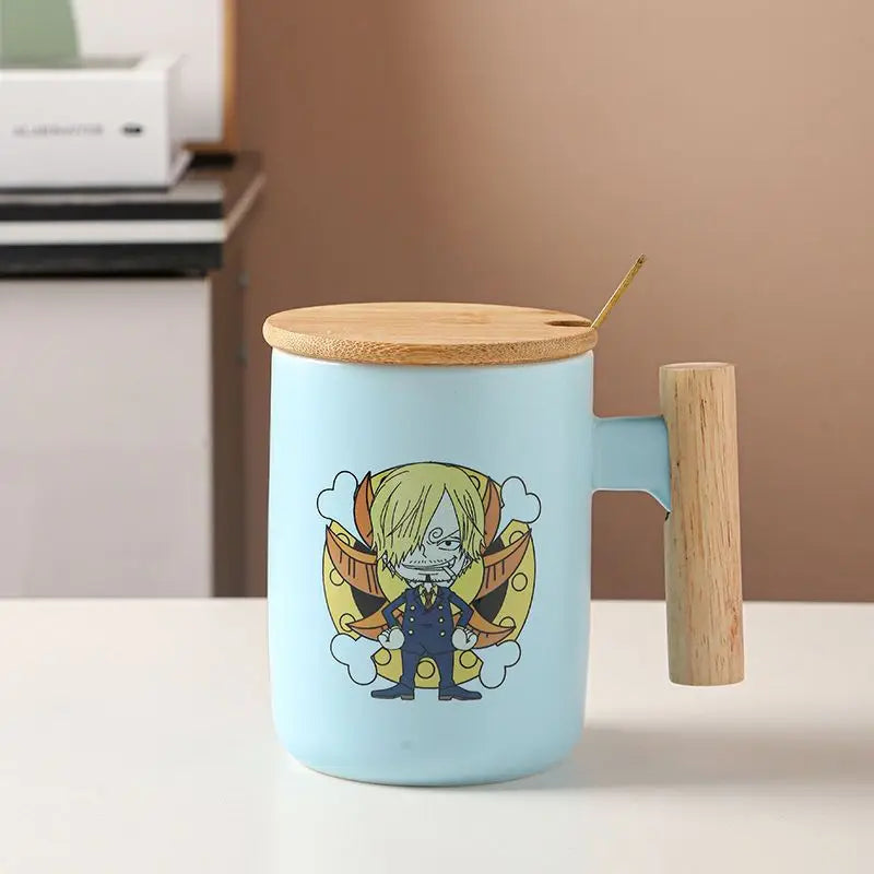 Kubek One Piece z pokrywką – ilustracja Luffy’ego w oryginalnym stylu
