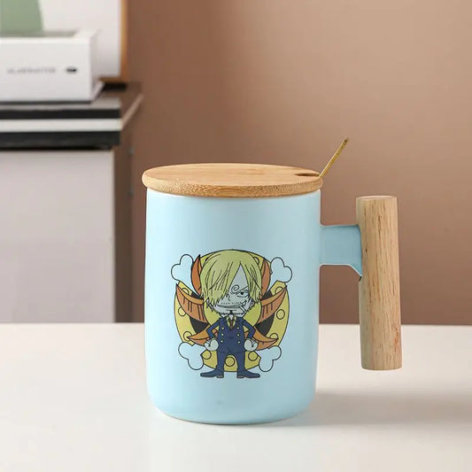 Kubek One Piece z pokrywką – ilustracja Luffy’ego w oryginalnym stylu