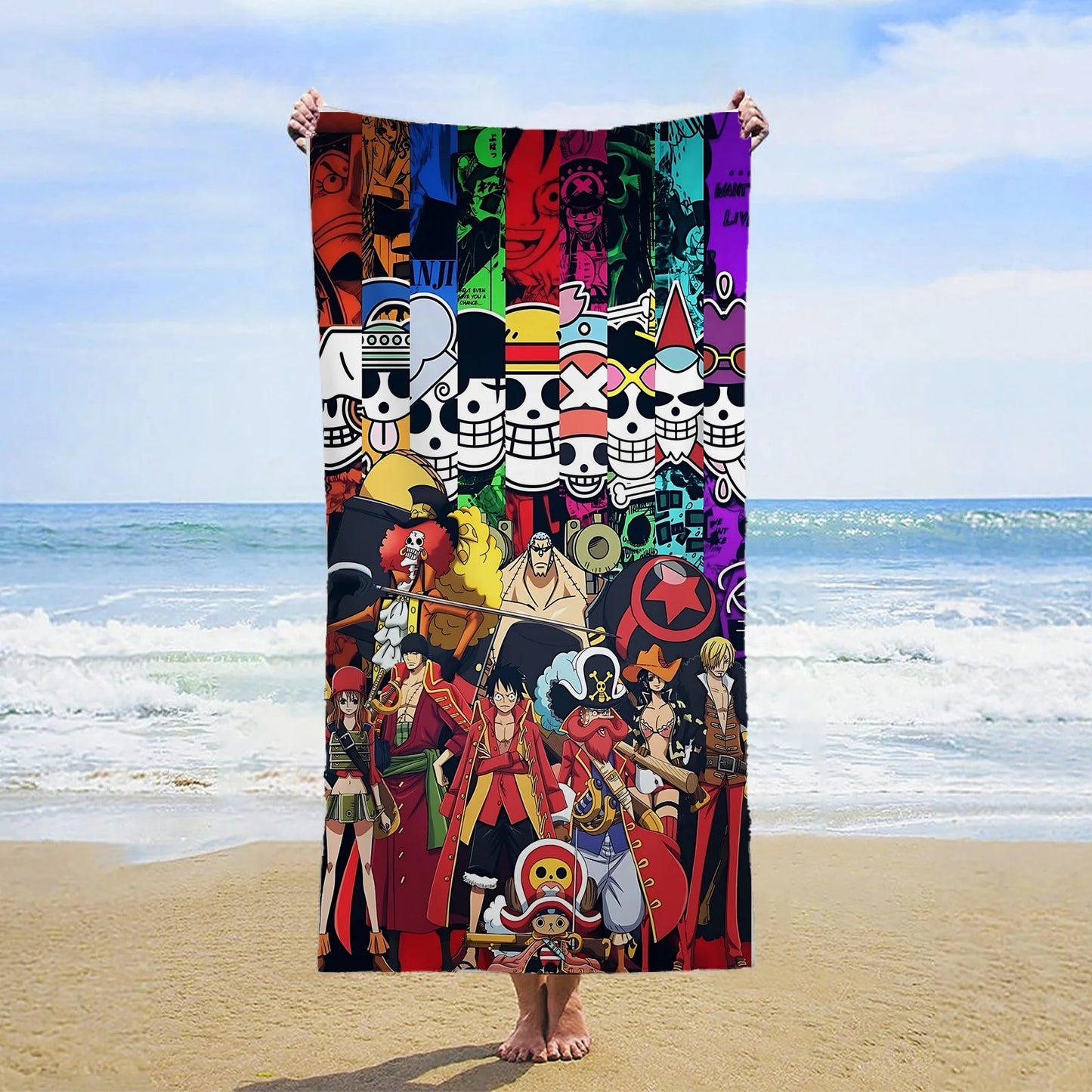 Ręcznik plażowy One Piece – postacie w stylu Wano Kuni