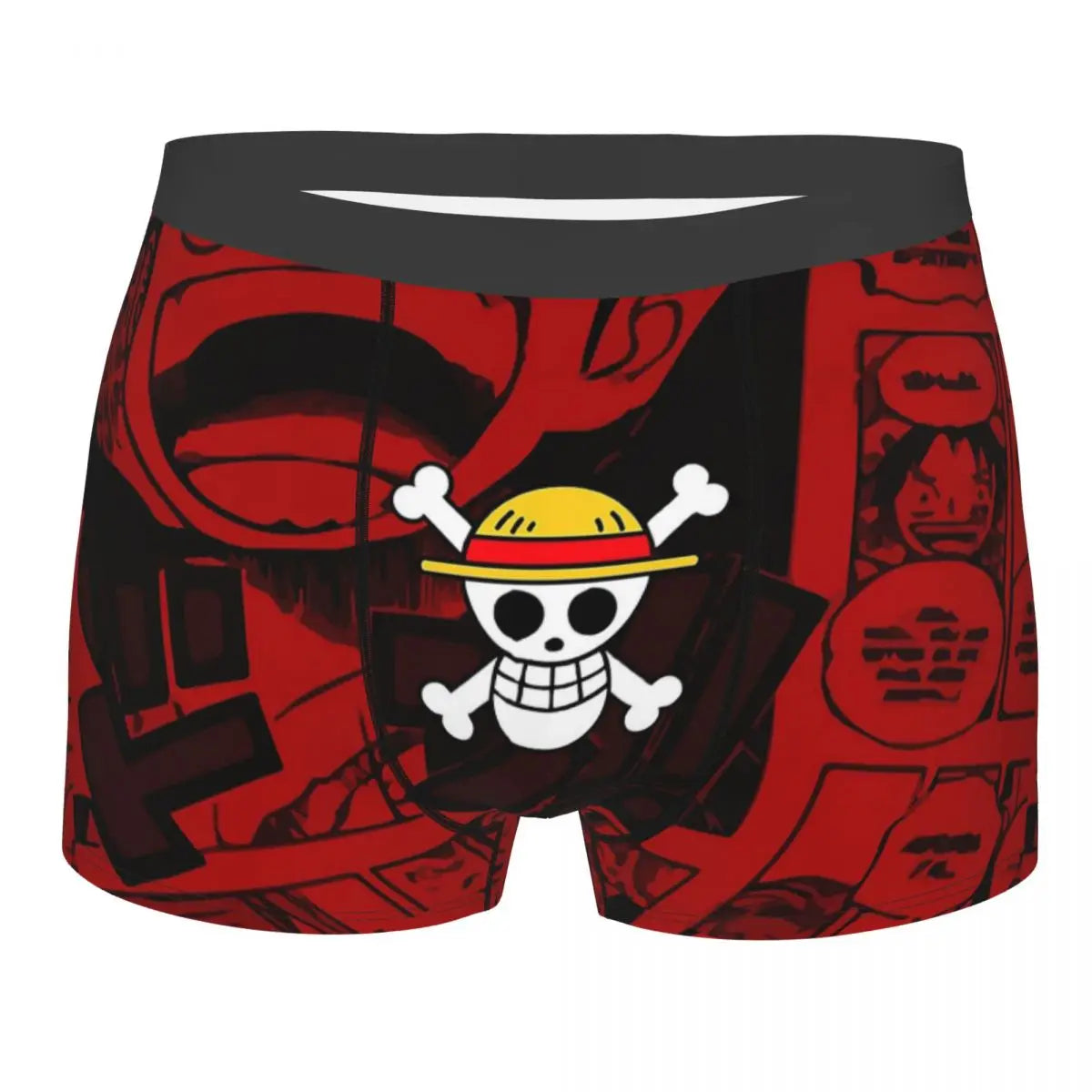 Bokserki One Piece – logo Skull & Crossbones (czerwone)