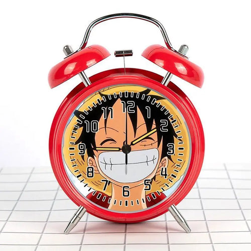 Zegar One Piece w stylu retro - Uśmiechnięty Luffy (Czerwony model)