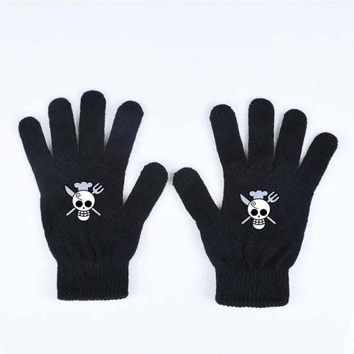 Rękawiczki One Piece – Minimalistyczna biała piracka czaszka