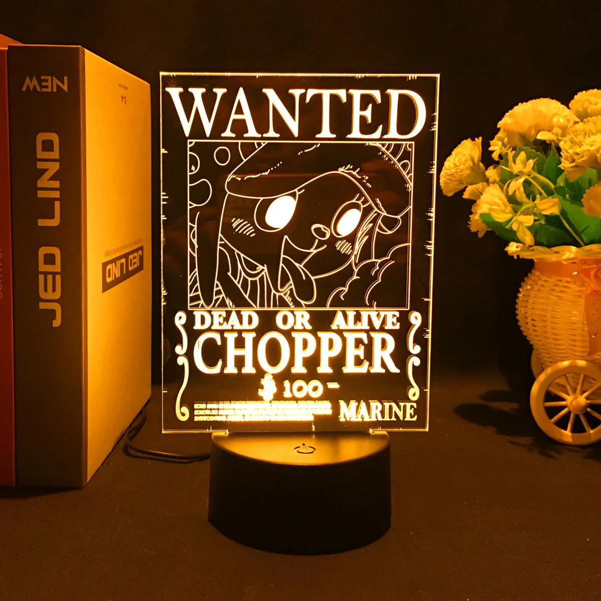 Lampka LED One Piece – plakat „Poszukiwany” Tony Tony Chopper (żółta)