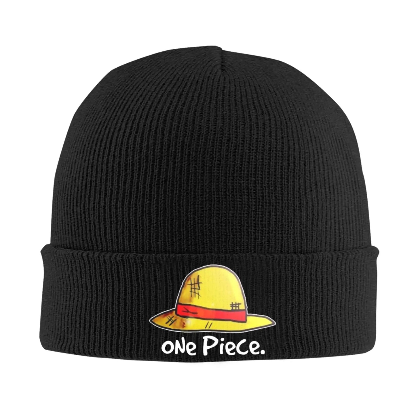 Czapka One Piece - Czarna z haftowanym wywinięciem