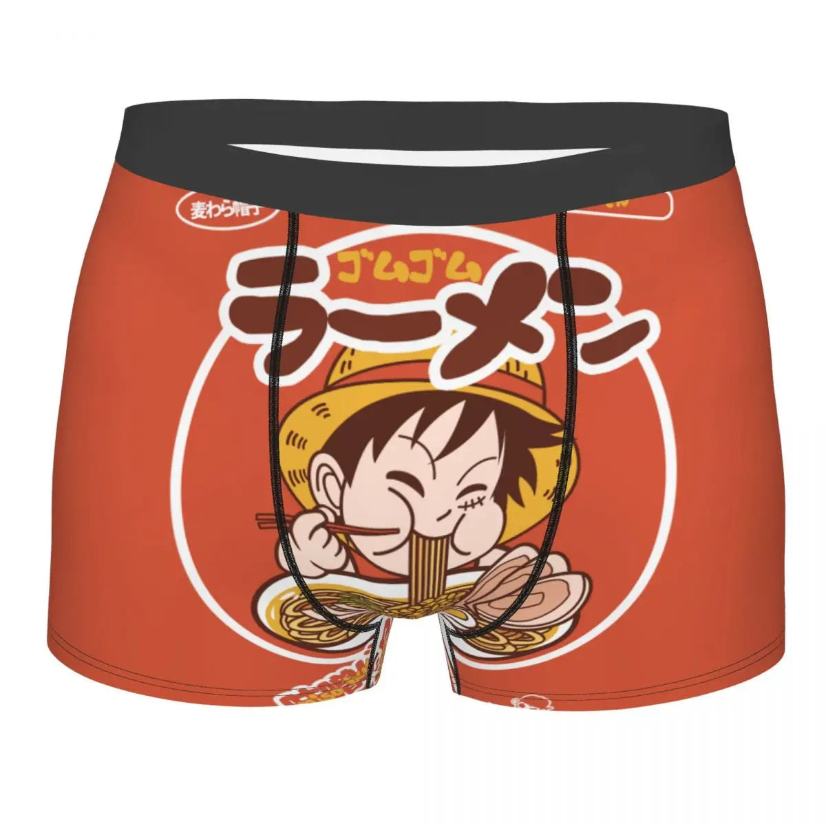 Bokserki One Piece – Luffy i miska ramenu (czerwone)