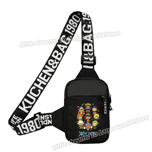 Torba na ramię One Piece – Czarna załoga Słomkowego Kapelusza w stylu chibi