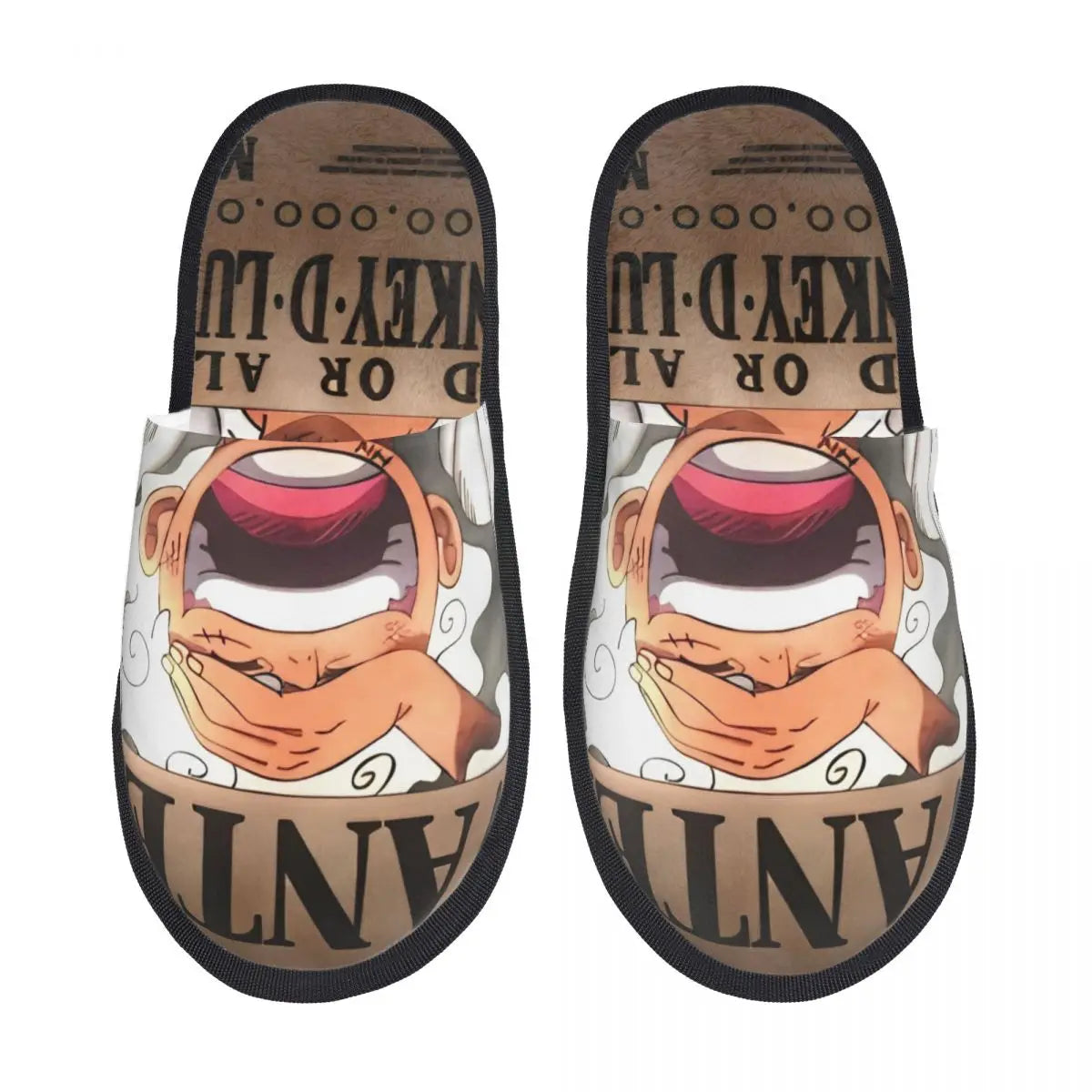 Kapcie One Piece – poszukiwany Monkey D. Luffy (beżowy)