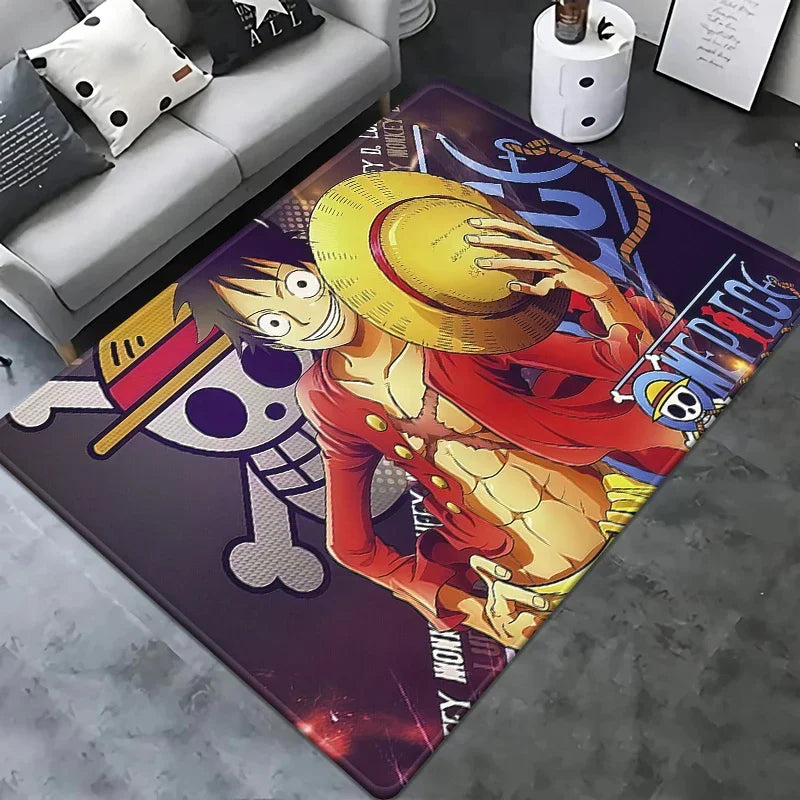 Dywan One Piece – portret Luffy’ego na tle czaszki